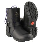 Milwaukee Leather MBL9317 Women’s Black Leather Harness Zip-Up Motorcycle Rider Boots w/ Purple Back Laces - Image 11