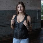 Milwaukee Leather Women’s Black Leather V-Neck Motorcycle Rider Vest with Side Lace MLL4531 - Image 12