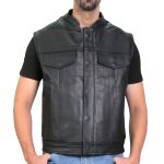 Hot Leathers VSM1052 Men’s Black Patriotic Conceal and Carry Leather Vest - Image 15