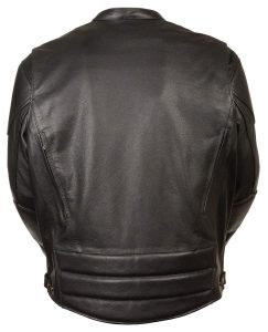 Milwaukee Leather MLM1530 Men’s Vented Black Leather Scooter Jacket with Kidney Padding - Image 2
