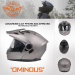 Milwaukee Helmets Silver Ominous Dual Sport Advanced Motorcycle Modular Helmet Biker DOT Approved MPH9822DOT - Image 7