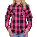 Hot Leathers FLL3005 Ladies Black and Pink Long Sleeve Flannel - Image 6