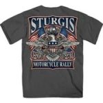 Hot Leathers SPB1105 Men’s 2023 Sturgis Vintage Patriot Charcoal T-Shirt - Image 5