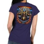 Hot Leathers SPL1825 Women’s Navy Blue 2023 Sturgis # 1 American Lady Double Sided T-Shirt - Image 6
