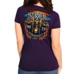 Hot Leathers SPL1826 Women’s Heather Purple 2023 Sturgis # 1 American Lady Double Sided T-Shirt - Image 4
