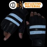 Milwaukee Leather MG7548 Men’s Black Leather Mesh Gel Palm Fingerless Reflective Motorcycle Gloves - Image 2