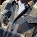 Milwaukee Leather MNG11639 Men’s Flannel Plaid Beige with Black and Blue Long Sleeve Cotton Button Down Shirt - Image 6