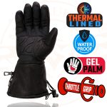 Milwaukee Leather Men’s Black Gauntlet Motorcycle Hand Gloves-Black Leather Waterproof Gel Palm Soft Skin-SH292 - Image 2