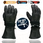Milwaukee Leather SH852 Men’s USA Deerskin Black Leather Gauntlet Motorcycle Thermal Lined Gloves - Image 2