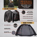 Milwaukee Leather SFM1866 Men’s Classic Black Premium Leather Motorcycle Style Jacket with Zipper Front - Image 2