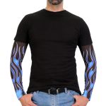 Hot Leathers ARM1005 Flames Blue Arm Sleeve - Image 2