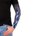 Hot Leathers ARM1005 Flames Blue Arm Sleeve - Image 4