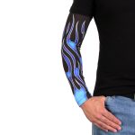 Hot Leathers ARM1005 Flames Blue Arm Sleeve - Image 3