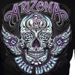 Hot Leathers AZL1406 Women’s 2023 Arizona Bike Week Sugar Skull T-Shirt - Image 2