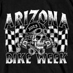 Hot Leathers AZM1347 Men’s 2023 Arizona Bike Week Vintage Skulls T-Shirt - Image 2