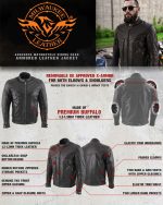 Milwaukee Leather LKM1700 Men’s Premium Black Buffalo Leather Cruiser Motorcycle Jacket with CE Armort Protection - Image 10