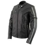 Milwaukee Leather LKL27000 Women’s  Black with Silver Multi Vented Leather Motorcycle Jacket - Image 11