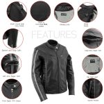 Milwaukee Leather LKL27000 Women’s  Black with Silver Multi Vented Leather Motorcycle Jacket - Image 12