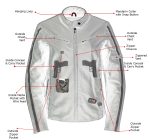Milwaukee Leather LKL27000 Women’s  Black with Silver Multi Vented Leather Motorcycle Jacket - Image 20