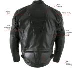 Milwaukee Leather LKM7005 Men’s Premium Black Leather Racer Style Motorcycle Jacket with CE Armor - Image 4