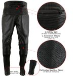 Milwaukee Leather LKM5713 Men’s Premium Black Cowhide Leather Racing Pants w/ CE Armor Knee Protection - Image 4