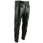 Milwaukee Leather LKM5713 Men’s Premium Black Cowhide Leather Racing Pants w/ CE Armor Knee Protection