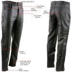 Milwaukee Leather LKM5726 Men’s Black Premium Leather Motorcycle Over Pants with Side Zipper and Snaps - Image 2