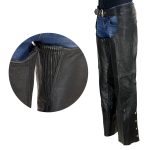 Milwaukee Leather LKL6707 Women’s Black Premium Leather Dual Comfort Motorcycle Rider Chaps - Image 9