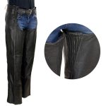Milwaukee Leather LKL6707 Women’s Black Premium Leather Dual Comfort Motorcycle Rider Chaps - Image 6