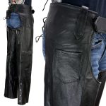 Milwaukee Leather LKL6707 Women’s Black Premium Leather Dual Comfort Motorcycle Rider Chaps - Image 10