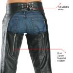 Milwaukee Leather LKL6707 Women’s Black Premium Leather Dual Comfort Motorcycle Rider Chaps - Image 4
