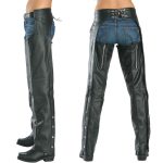 Milwaukee Leather LKL6707 Women’s Black Premium Leather Dual Comfort Motorcycle Rider Chaps - Image 2