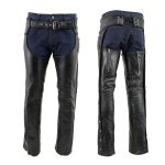 Milwaukee Leather LKM5724 Men’s Black Braided Premium Leather Classic Fit Leather Chaps w/ Elastic Panel - Image 7