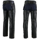 Milwaukee Leather LKM5714 Men’s Black Premium Leather Motorcycle Riding Chaps w/ Removable Insulating Liner - Image 7