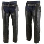 Milwaukee Leather LKM5714 Men’s Black Premium Leather Motorcycle Riding Chaps w/ Removable Insulating Liner - Image 6