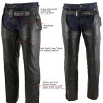 Milwaukee Leather LKM5714 Men’s Black Premium Leather Motorcycle Riding Chaps w/ Removable Insulating Liner - Image 2