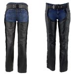 Milwaukee Leather LKM5725 Women’s Braided Black Premium Leather Motorcycle Rider Chaps - Image 6