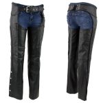 Milwaukee Leather LKM5725 Women’s Braided Black Premium Leather Motorcycle Rider Chaps - Image 5
