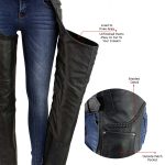 Milwaukee Leather LKM5725 Women’s Braided Black Premium Leather Motorcycle Rider Chaps - Image 4