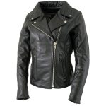 Milwaukee Leather LKL27001 Women’s Classic Braided Premium Black Leather Fitted Motorycle Riders Biker Jacket - Image 6