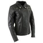 Milwaukee Leather LKL27001 Women’s Classic Braided Premium Black Leather Fitted Motorycle Riders Biker Jacket - Image 5
