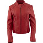 Milwaukee Leather LKL2738 Women’s Red Premium Leather Scuba Style Biker Jacket w/ Mandarin Collar - Image 7