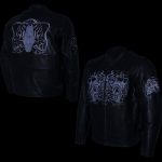 Milwaukee Leather LKM17008 Men’s Premium Black Reflective Skulls Cruiser Style Motorcycle Jacket w/ CE Armor - Image 7