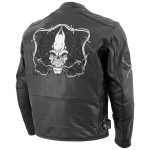 Milwaukee Leather LKM17008 Men’s Premium Black Reflective Skulls Cruiser Style Motorcycle Jacket w/ CE Armor - Image 9