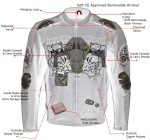 Milwaukee Leather LKM17008 Men’s Premium Black Reflective Skulls Cruiser Style Motorcycle Jacket w/ CE Armor - Image 5