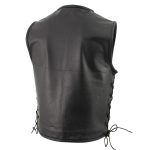 Milwaukee Leather Men’s Drifter Black Collarless Buffalo Leather Motorcycle Vest – LKM3792 - Image 7