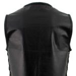 Milwaukee Leather Men’s Drifter Black Collarless Buffalo Leather Motorcycle Vest – LKM3792 - Image 9