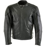 Milwaukee Leather LKM7009 Men’s Flying Mayhem Skull Premium Black Leather Motorcycle Riders Jacket w/ CE Armor Protection - Image 9