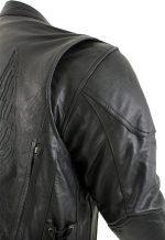 Milwaukee Leather LKM7009 Men’s Flying Mayhem Skull Premium Black Leather Motorcycle Riders Jacket w/ CE Armor Protection - Image 6
