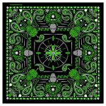 Hot Leathers BAB1068 Green Paisley Skulls Bandana